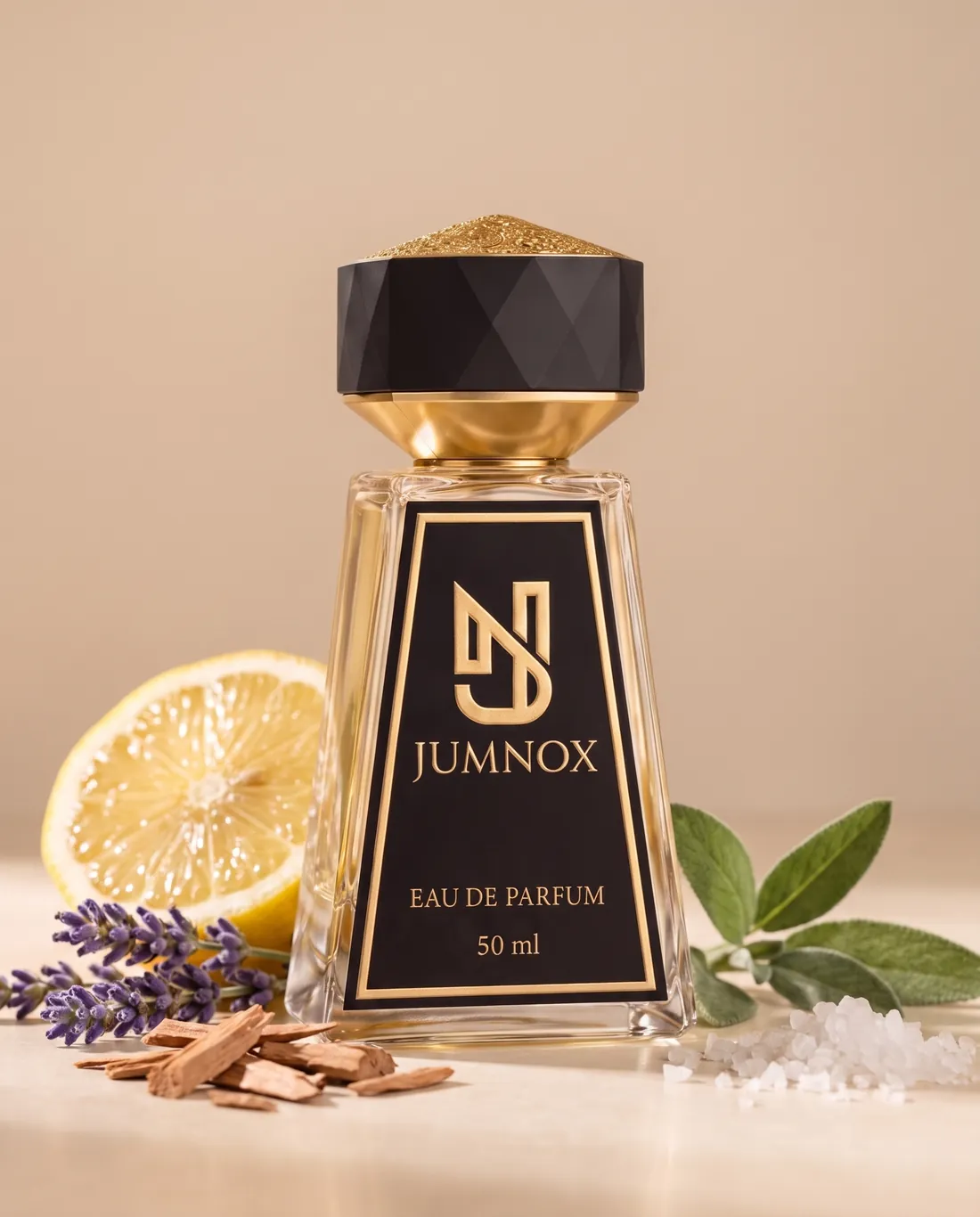 JUMNOX KRN06 KIYI — akuatik niş parfüm; şişe, kokunun malzemeleriyle birlikte, 50 ml Eau de Parfum