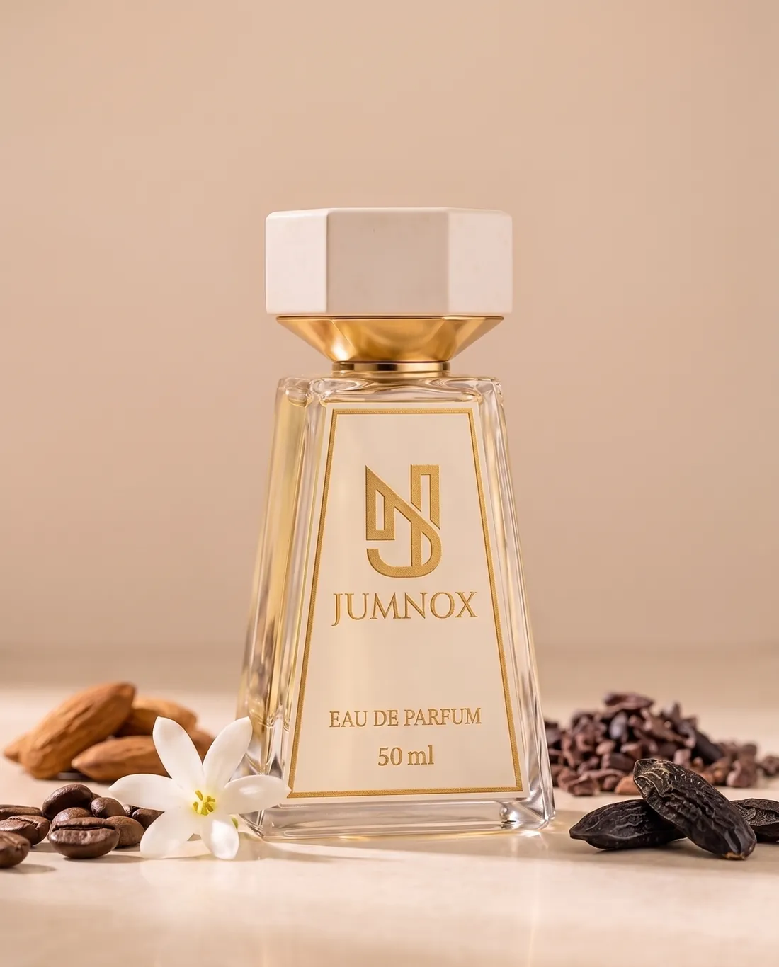 JUMNOX KRN20 KAKAO — gurme niş parfüm; şişe, kokunun malzemeleriyle birlikte, 50 ml Eau de Parfum