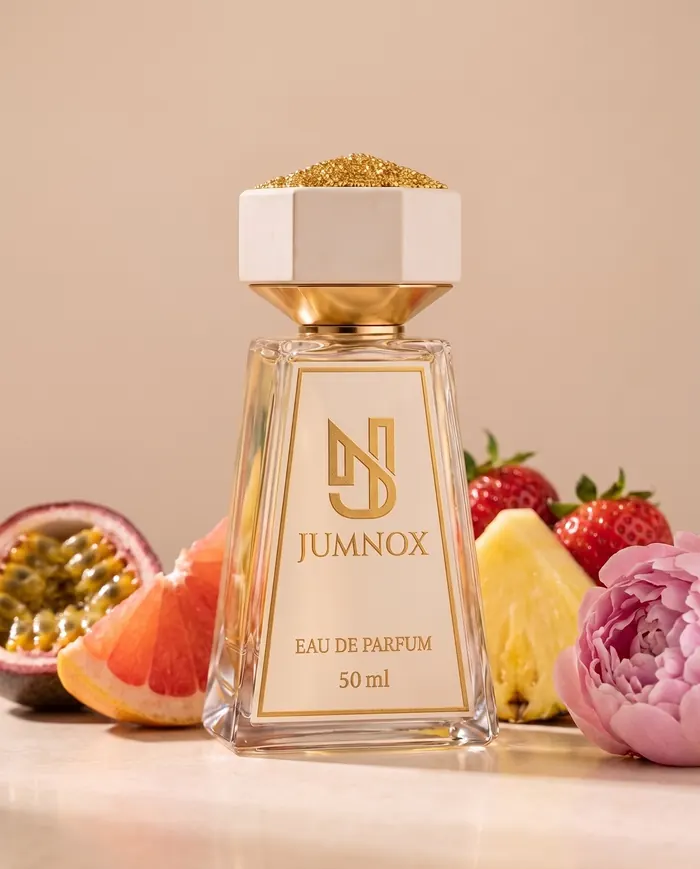 JUMNOX KRN07 IŞIK — çiçeksi niş parfüm; şişe, kokunun malzemeleriyle birlikte, 50 ml Eau de Parfum