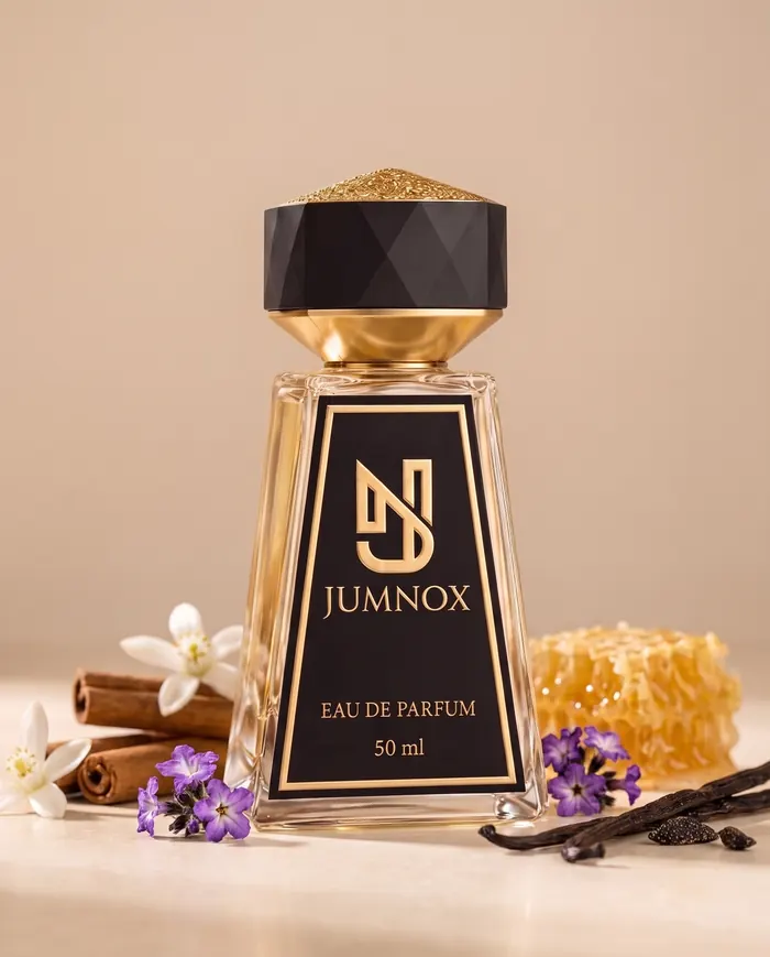 JUMNOX KRN17 KADİFE — oryantal niş parfüm; şişe, kokunun malzemeleriyle birlikte, 50 ml Eau de Parfum