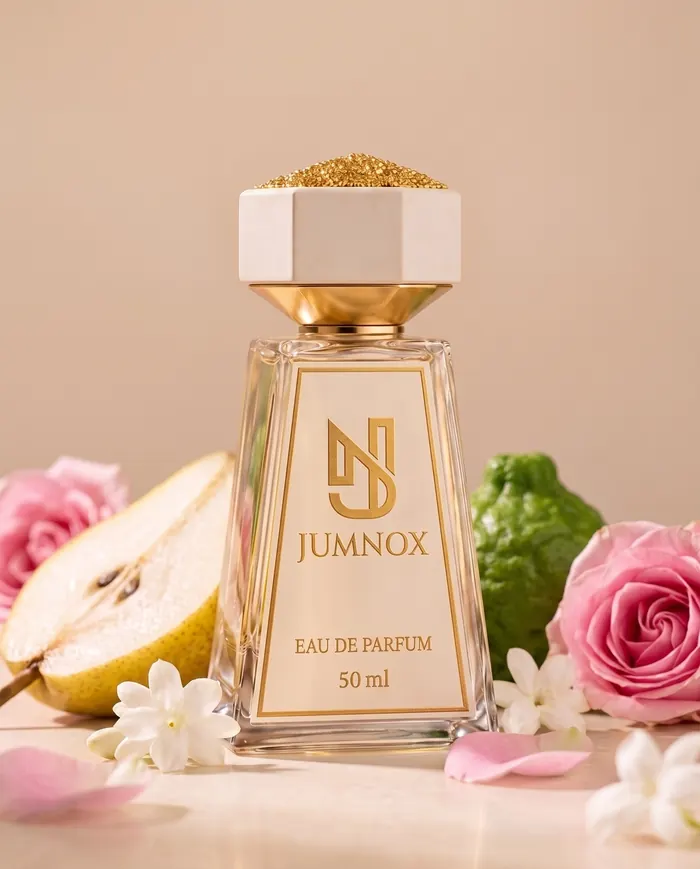 JUMNOX KRN26 GÜL — çiçeksi niş parfüm; şişe, kokunun malzemeleriyle birlikte, 50 ml Eau de Parfum