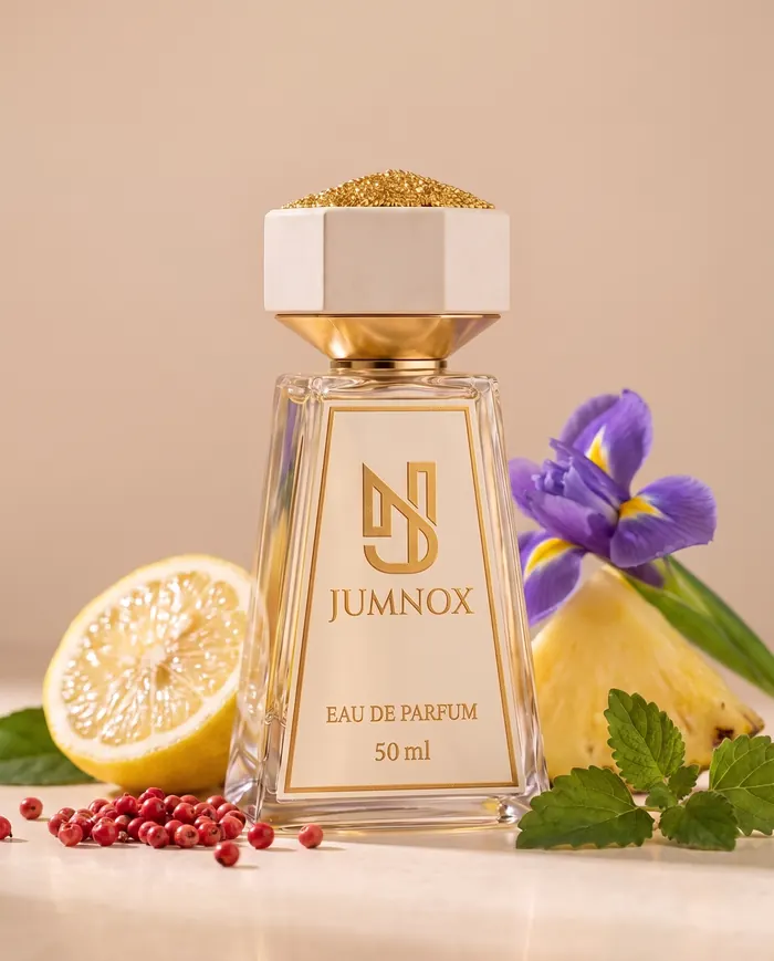 JUMNOX KRN27 PUS — çiçeksi niş parfüm; şişe, kokunun malzemeleriyle birlikte, 50 ml Eau de Parfum