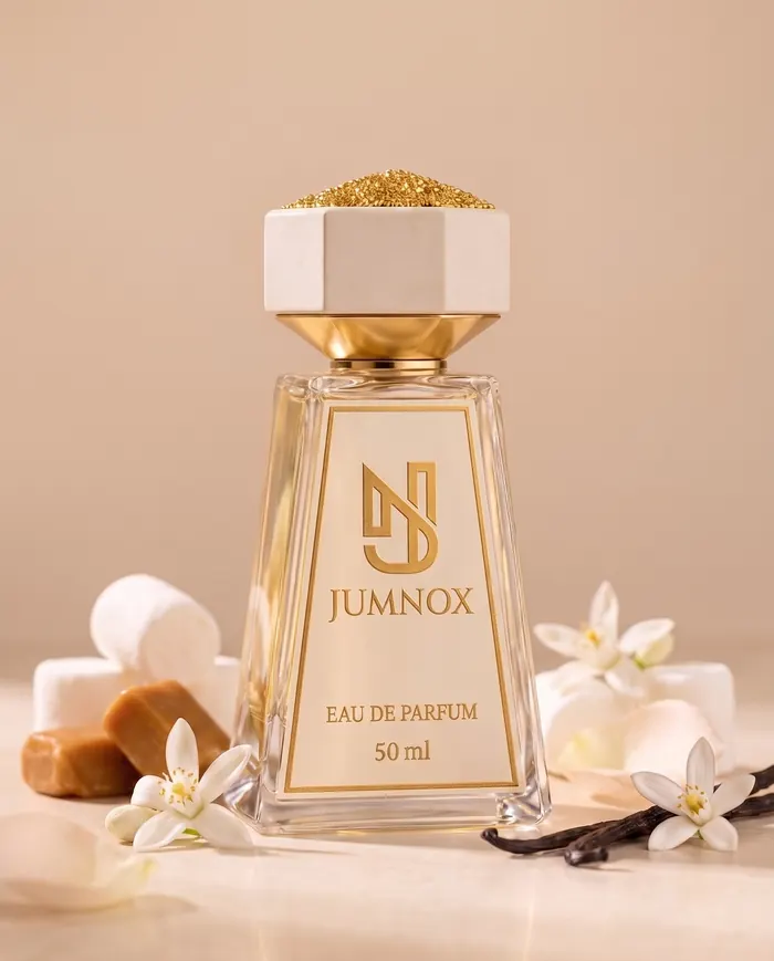 JUMNOX KRN35 SÜT — gurme niş parfüm; şişe, kokunun malzemeleriyle birlikte, 50 ml Eau de Parfum